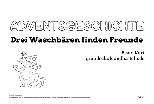 Adventsgeschichte: Drei Waschbären finden Freunde