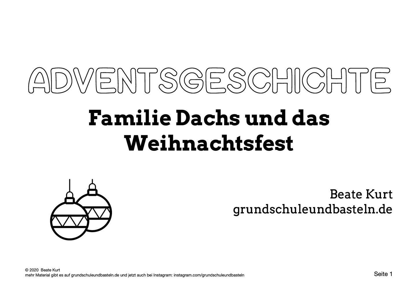 Adventsgeschichte: Familie Dachs und das Weihnachtsfest