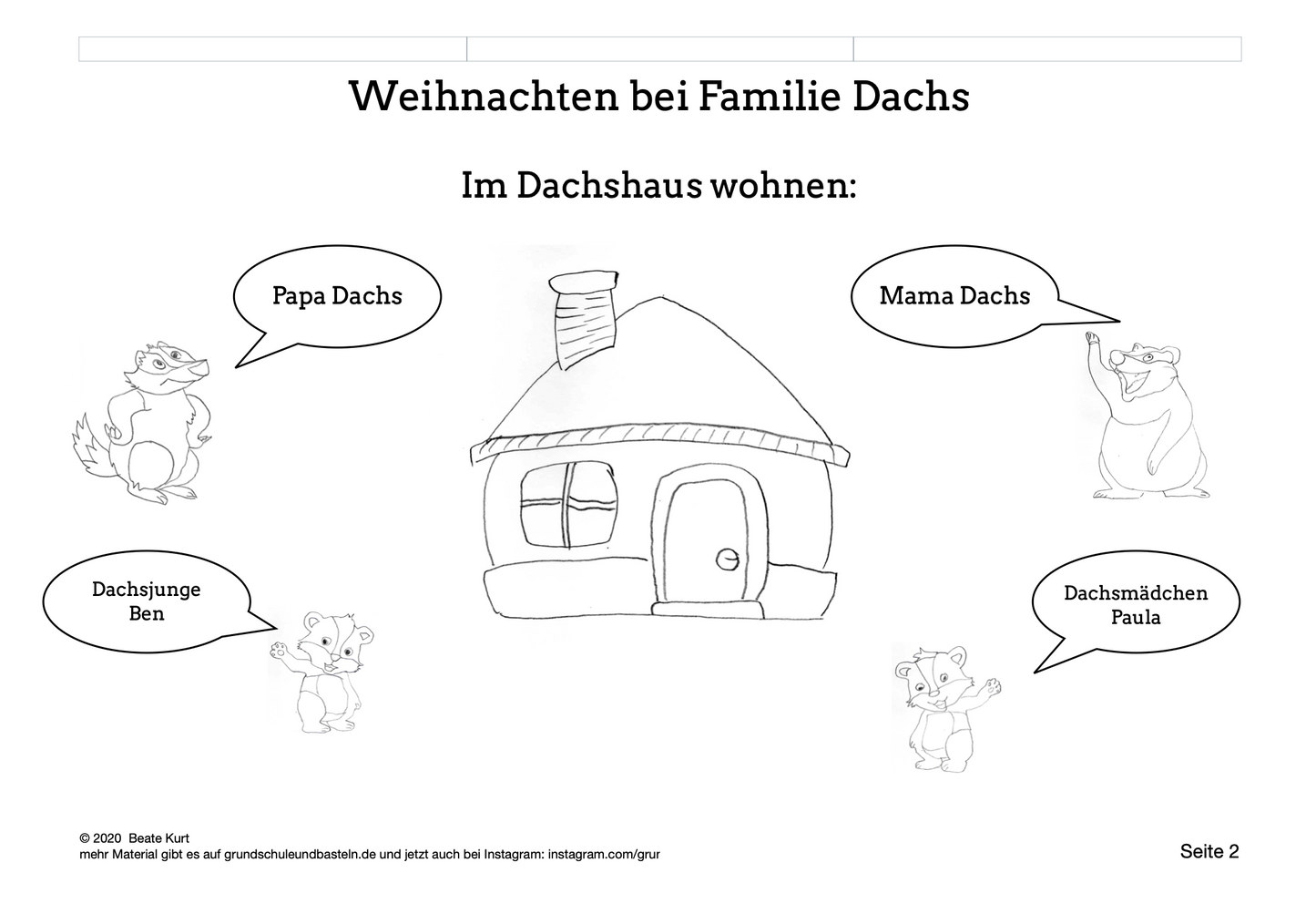 Adventsgeschichte: Familie Dachs und das Weihnachtsfest