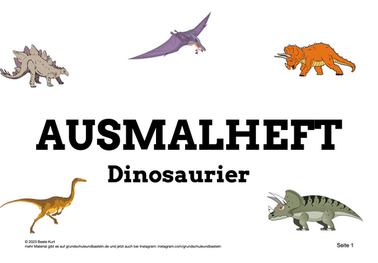 Ausmalheft: Dinosaurier