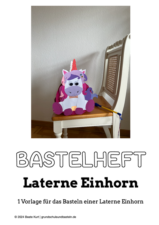 Bastelheft: Laterne Einhorn