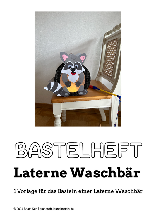 Bastelheft: Laterne Waschbär