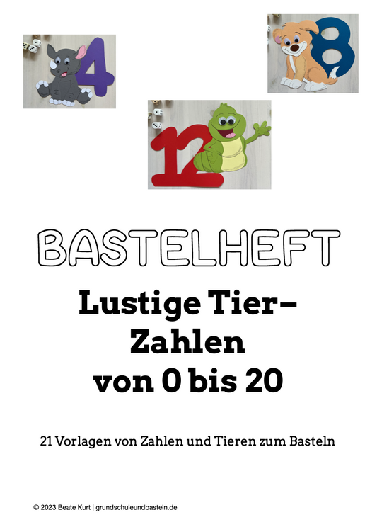 Bastelheft: Lustige Tier–Zahlen