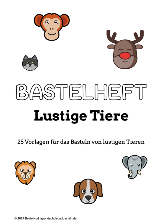 Bastelheft: Lustige Tiere