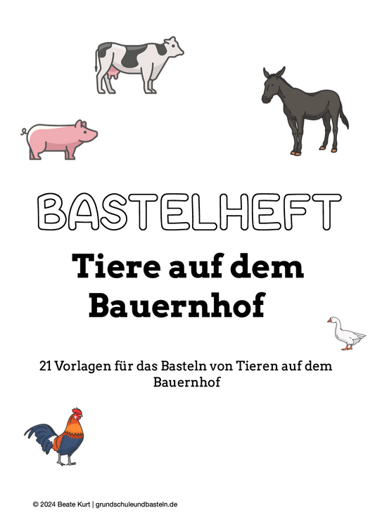 Bastelheft: Tiere auf dem Bauernhof