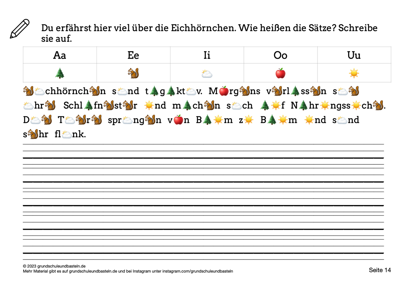 Lernheft: Das Eichhörnchen