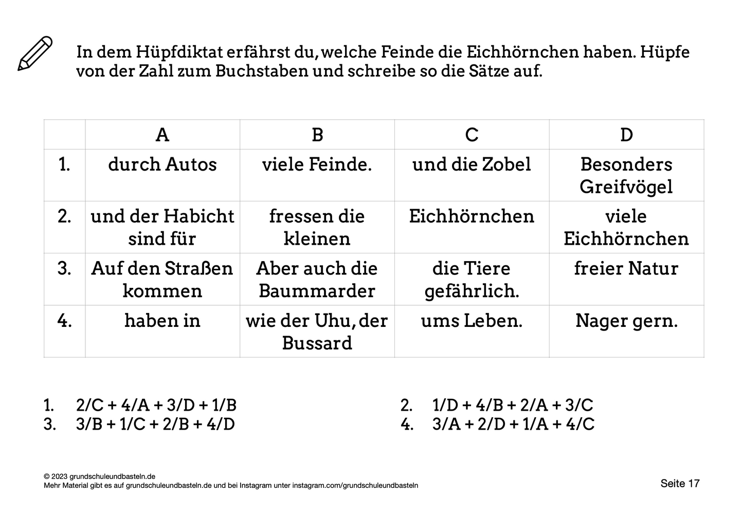 Lernheft: Das Eichhörnchen