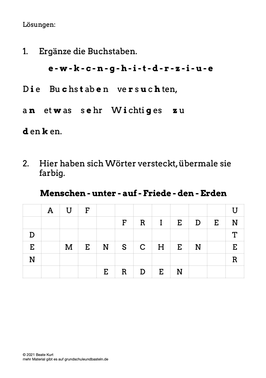 Begleitmaterial: Der Buchstabenbaum