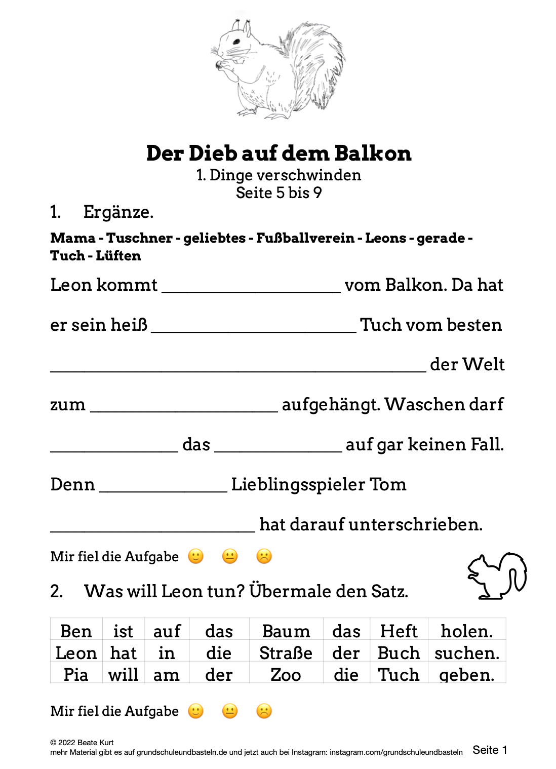 Begleitmaterial: Der Dieb auf dem Balkon