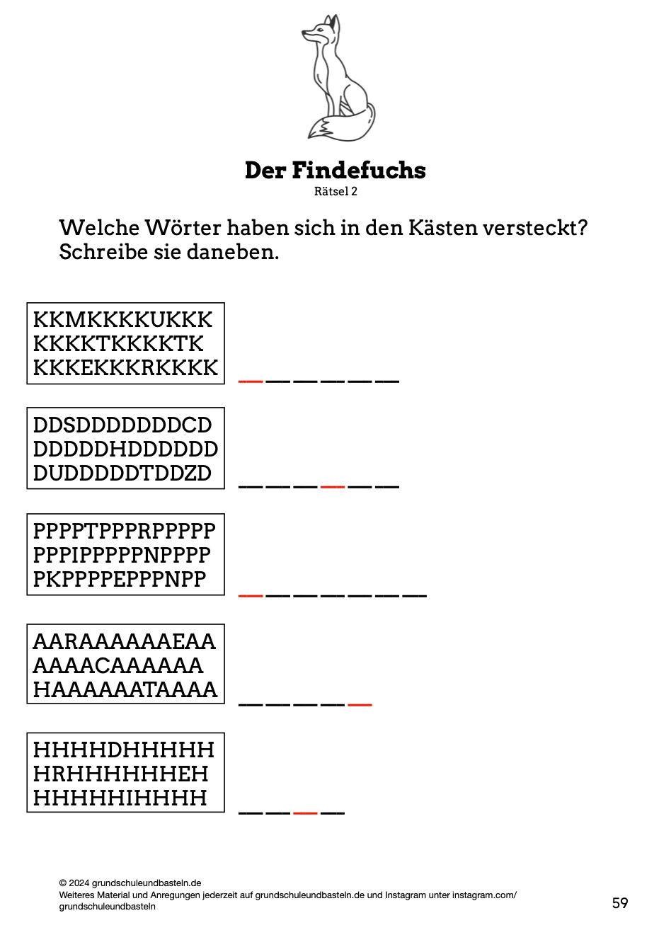 Begleitmaterial: Der Findefuchs