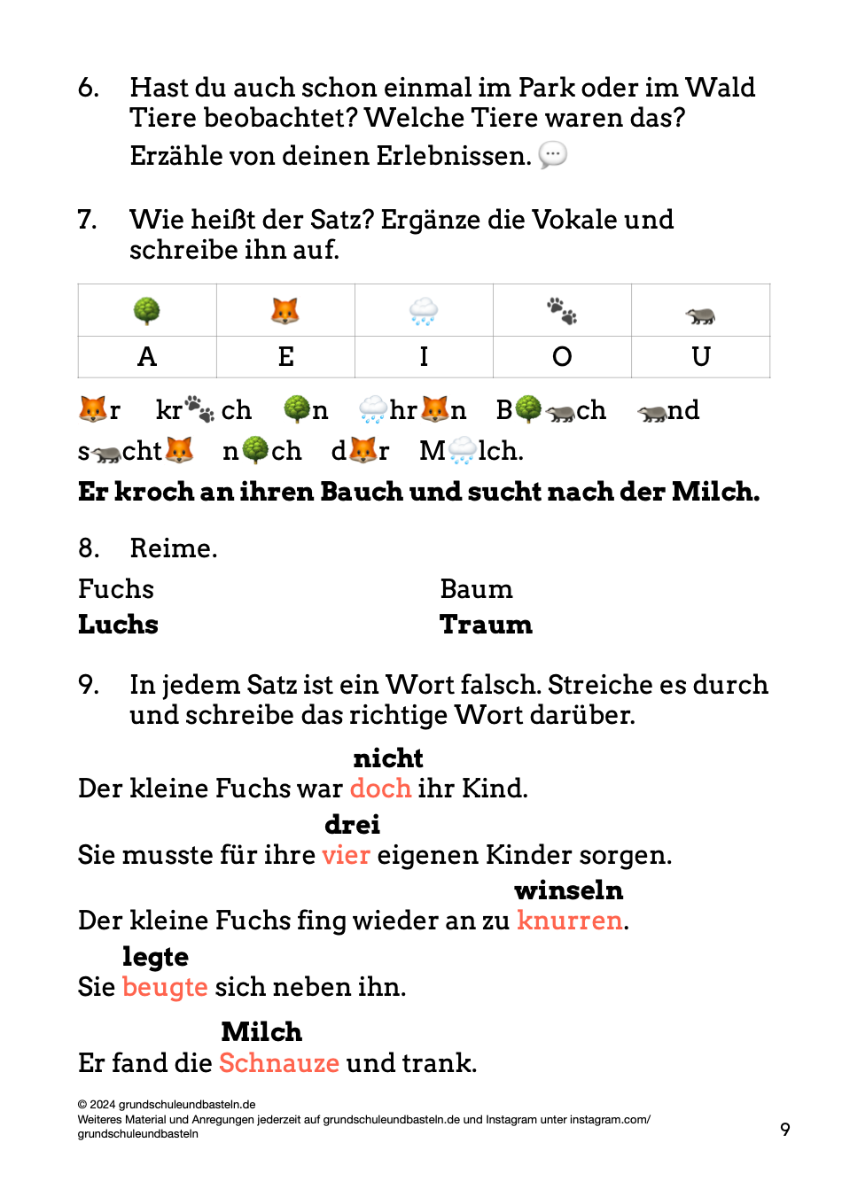 Begleitmaterial: Der Findefuchs