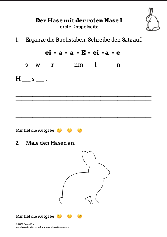 Begleitmaterial: Der Hase mit der roten Nase