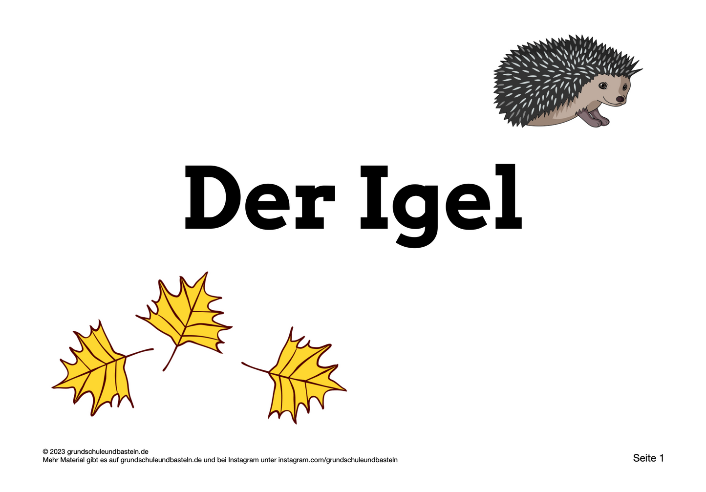 Lernheft: Der Igel