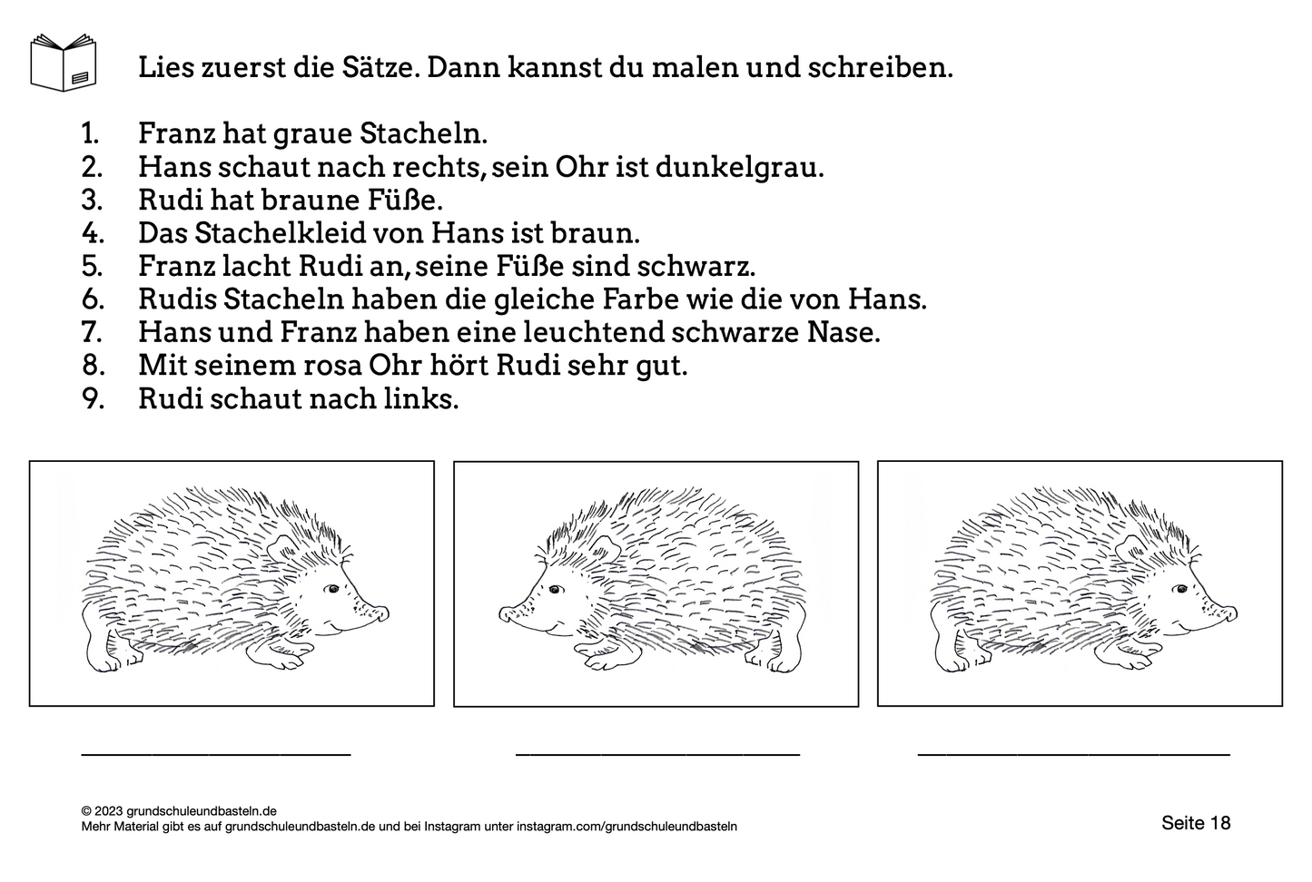 Lernheft: Der Igel