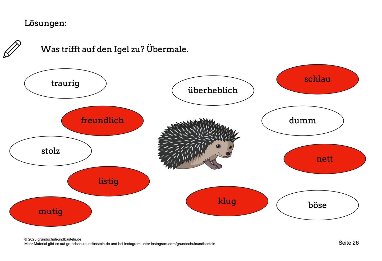 Lernheft: Der Igel