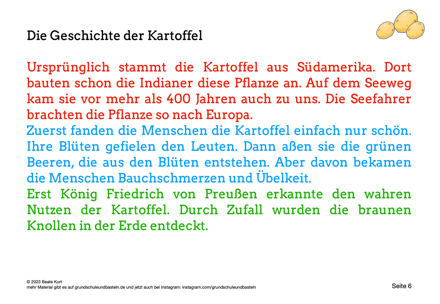 Lernheft: Kartoffel