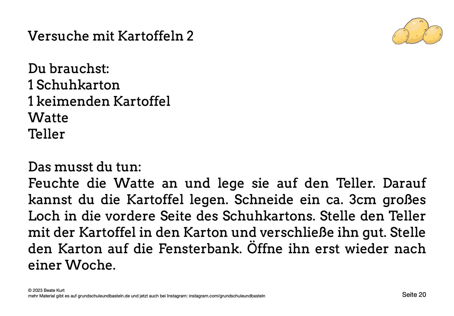 Lernheft: Kartoffel