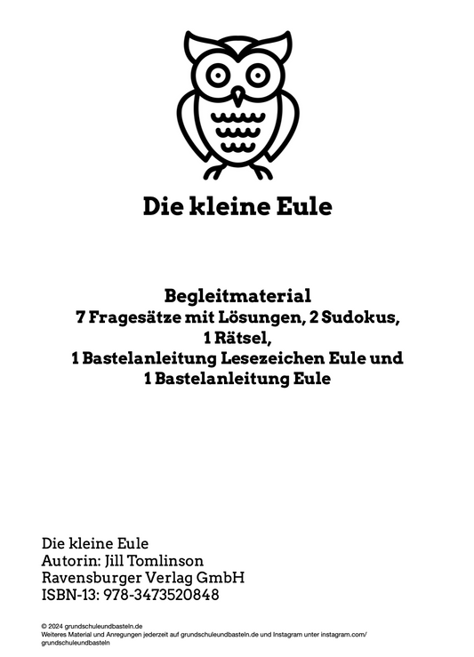 Begleitmaterial: Die kleine Eule