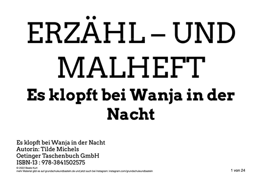 Erzähl– und Malheft: Es klopft bei Wanja in der Nacht