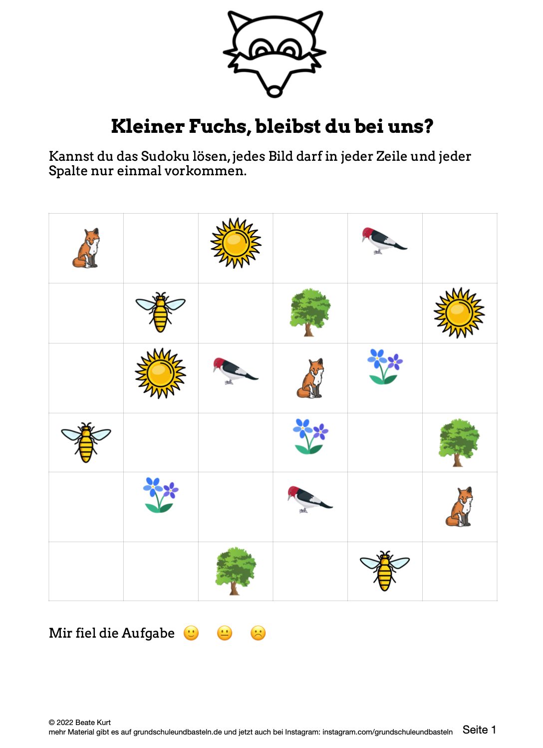 Begleitmaterial: Kleiner Fuchs, bleibst du bei uns?