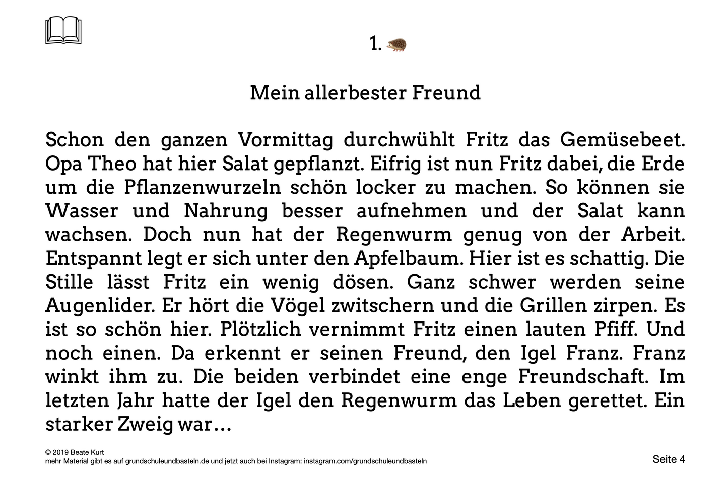 Lerngeschichte Wiesentiere: Die Abenteuer vom Regenwurm Fritz