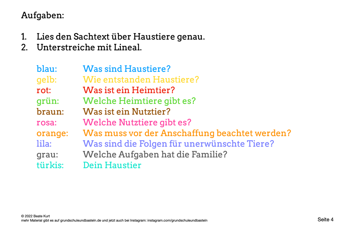 Lapbook: Haustiere