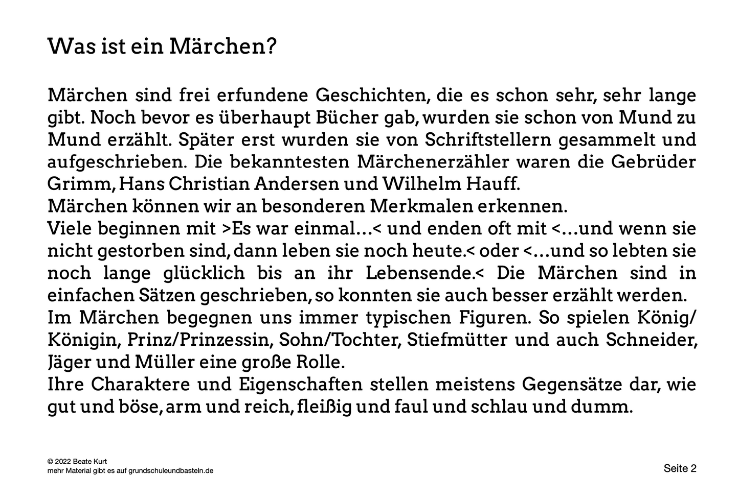 Lapbook: Märchen