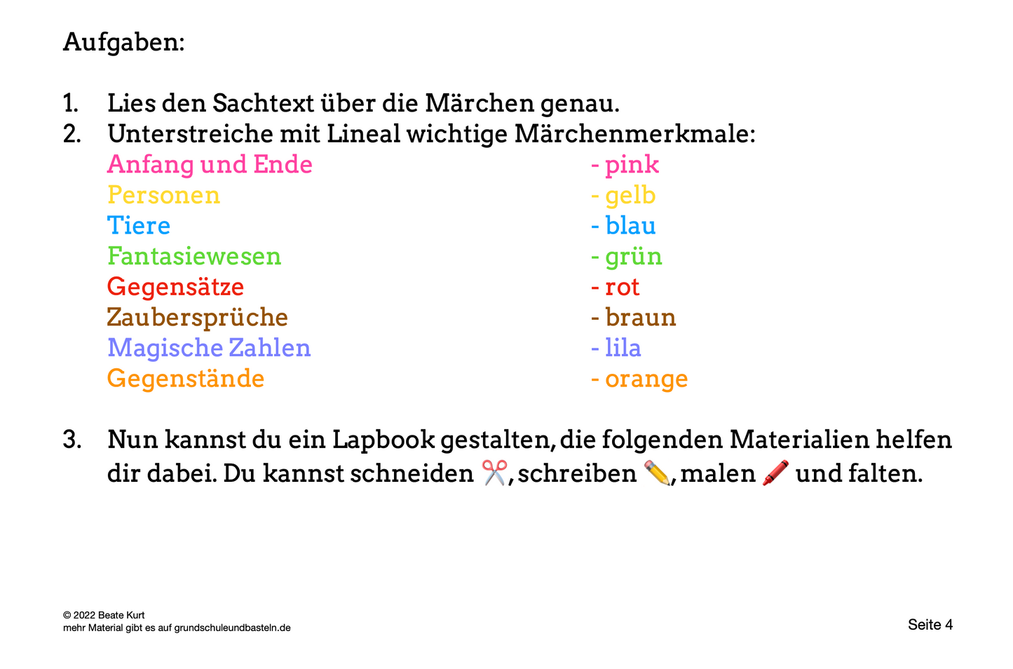 Lapbook: Märchen