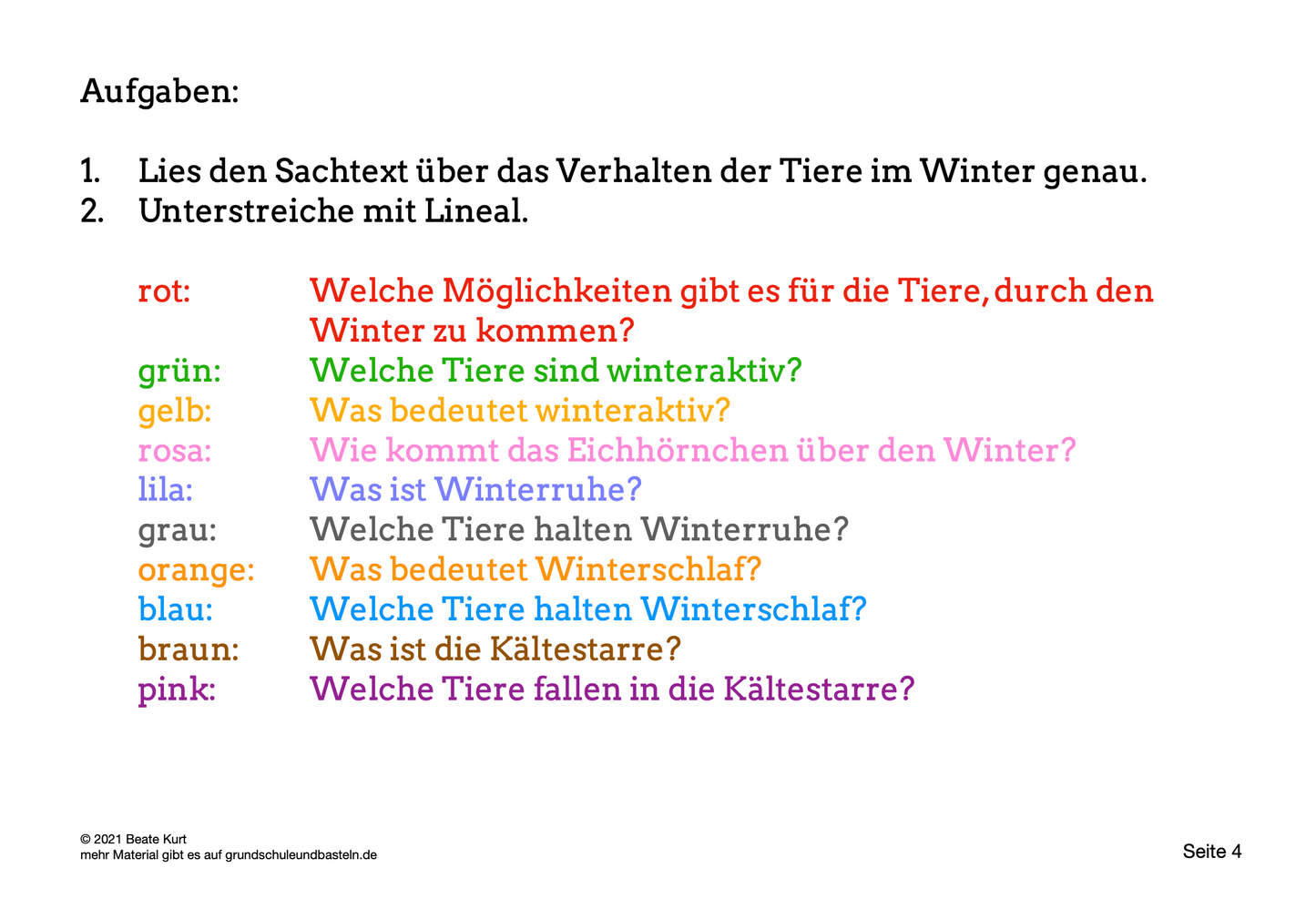 Lapbook: Tiere im Winter