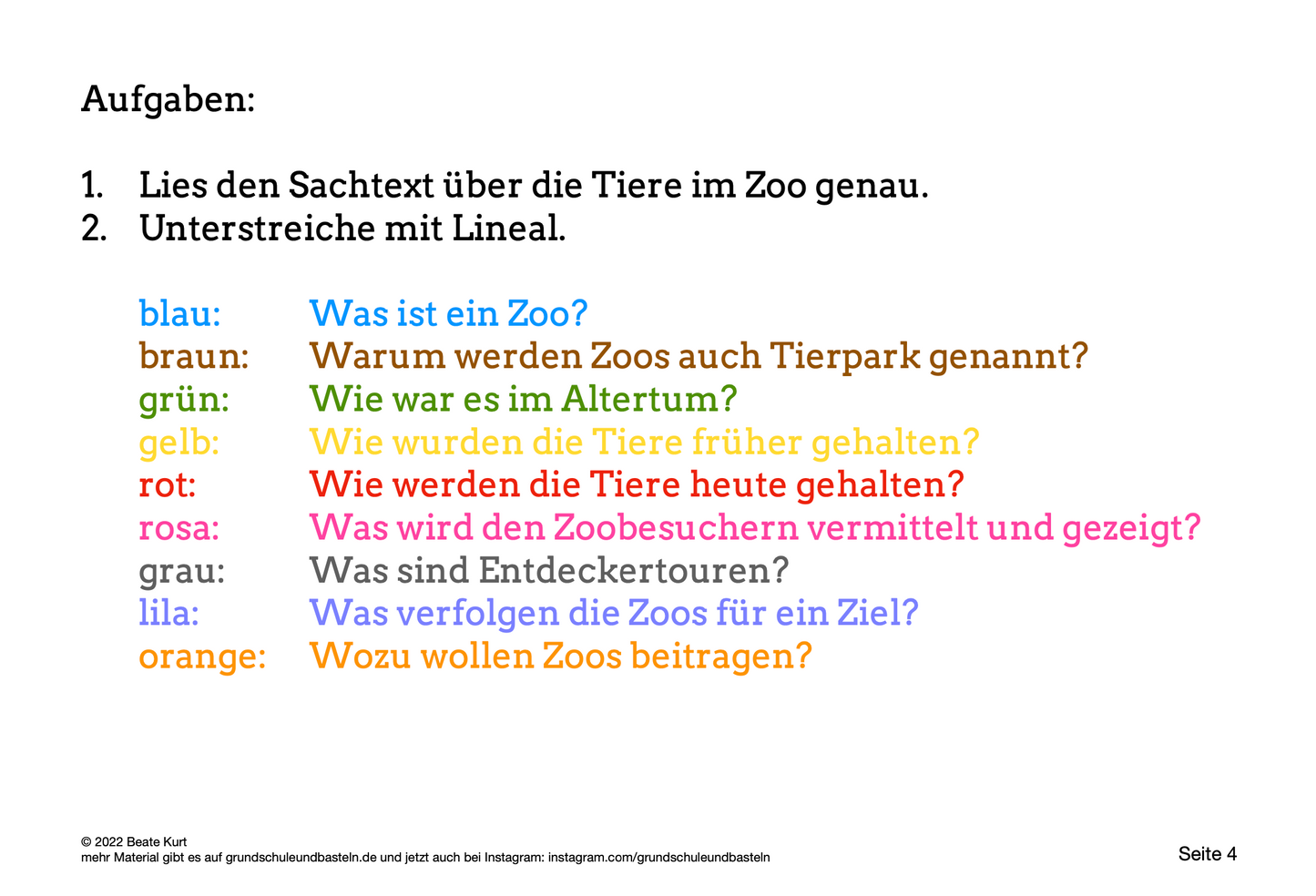 Lapbook: Tiere im Zoo