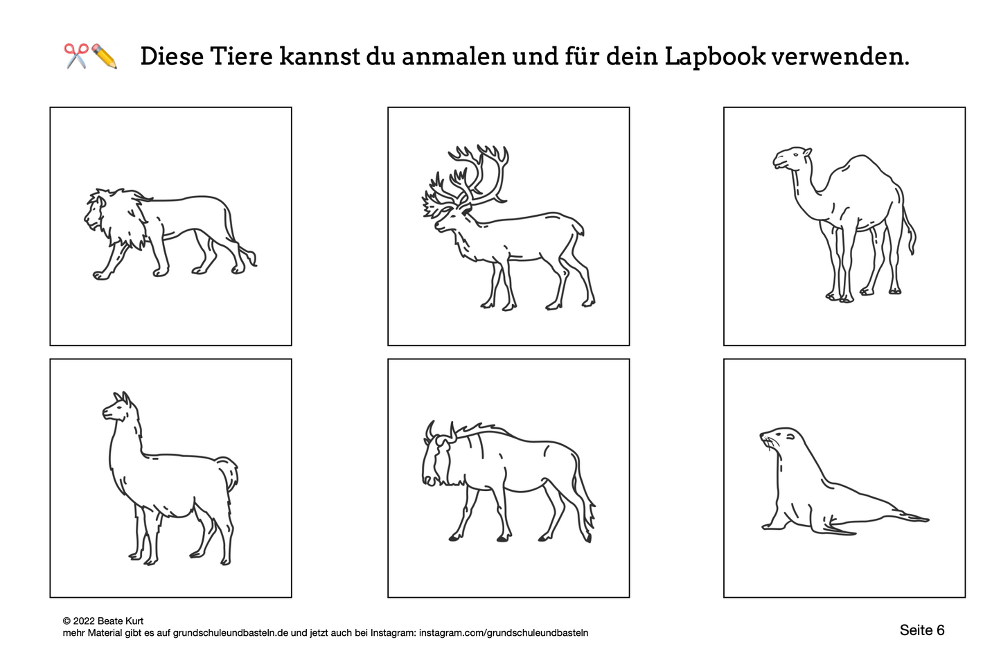 Lapbook: Tiere im Zoo