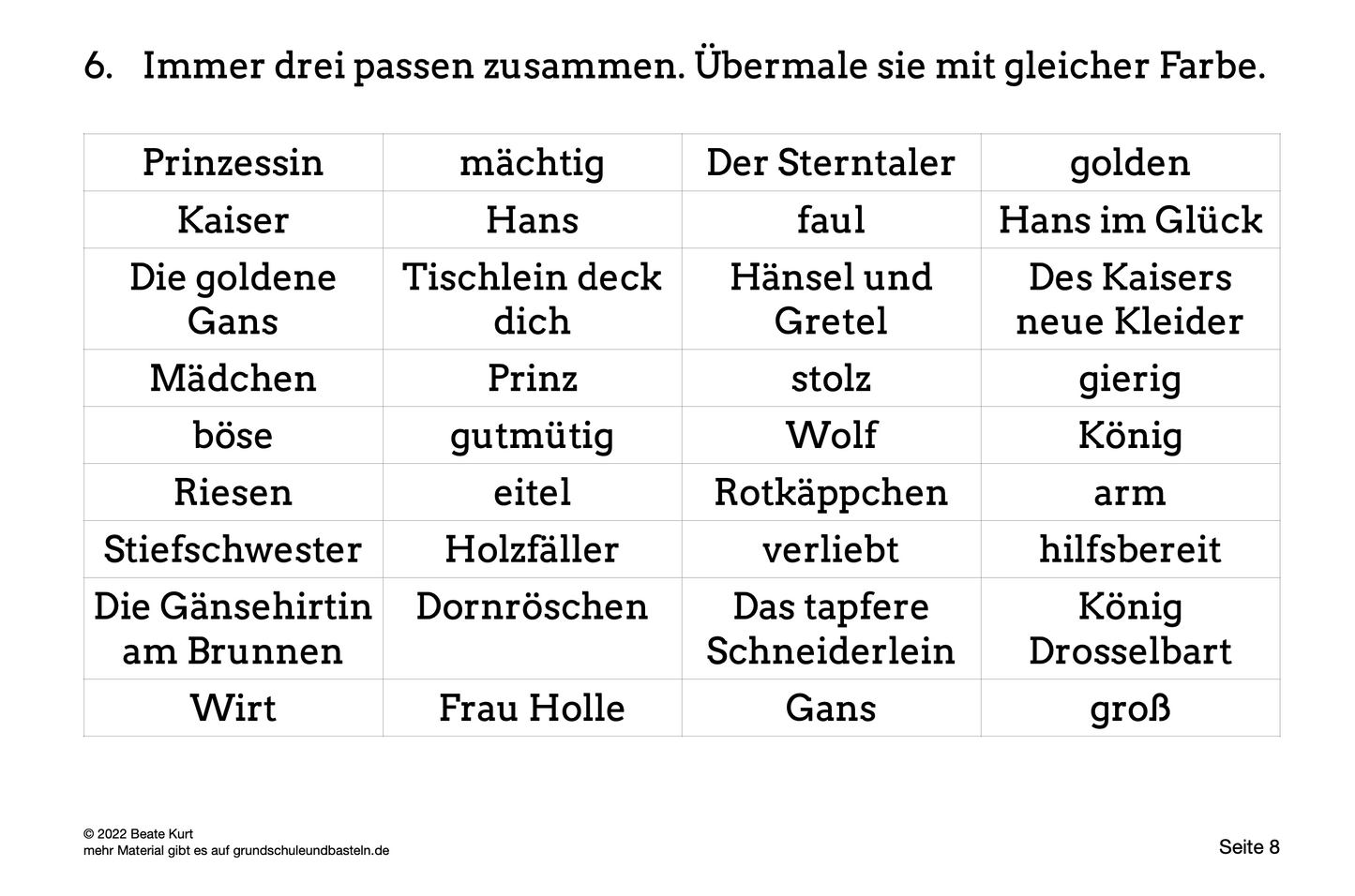 Lernheft: Märchenreise