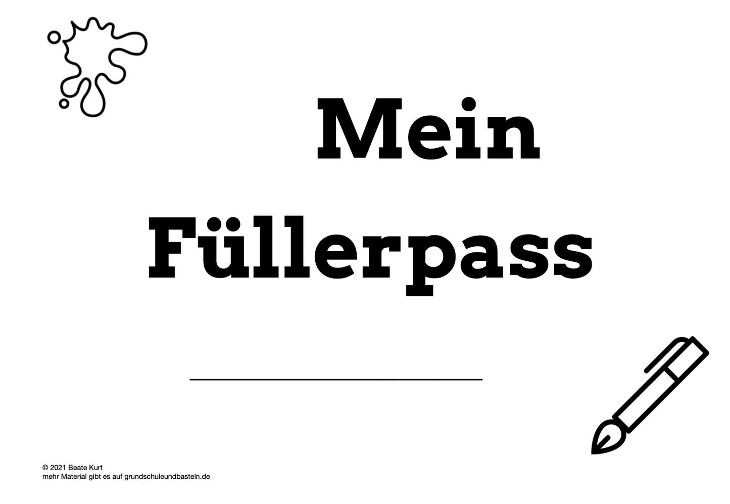 Lernheft: Mein Füllerpass