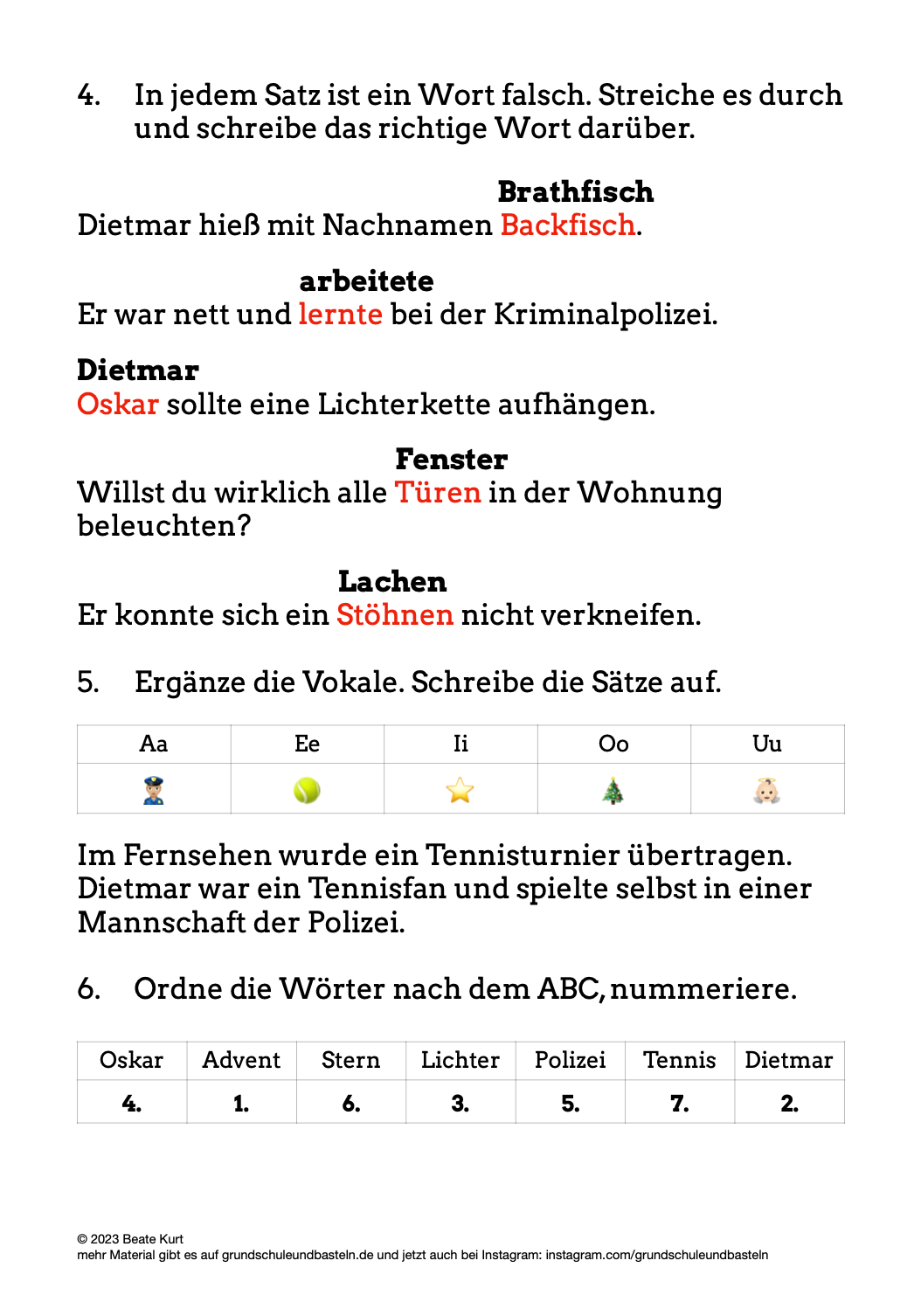 Begleitmaterial: Oskar und die falschen Weihnachtsengel