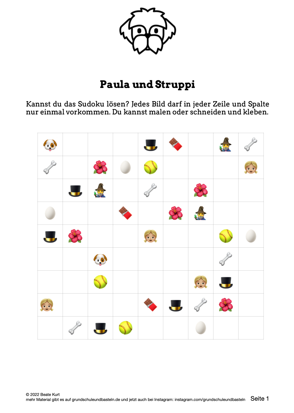 Begleitmaterial: Paula und Struppi