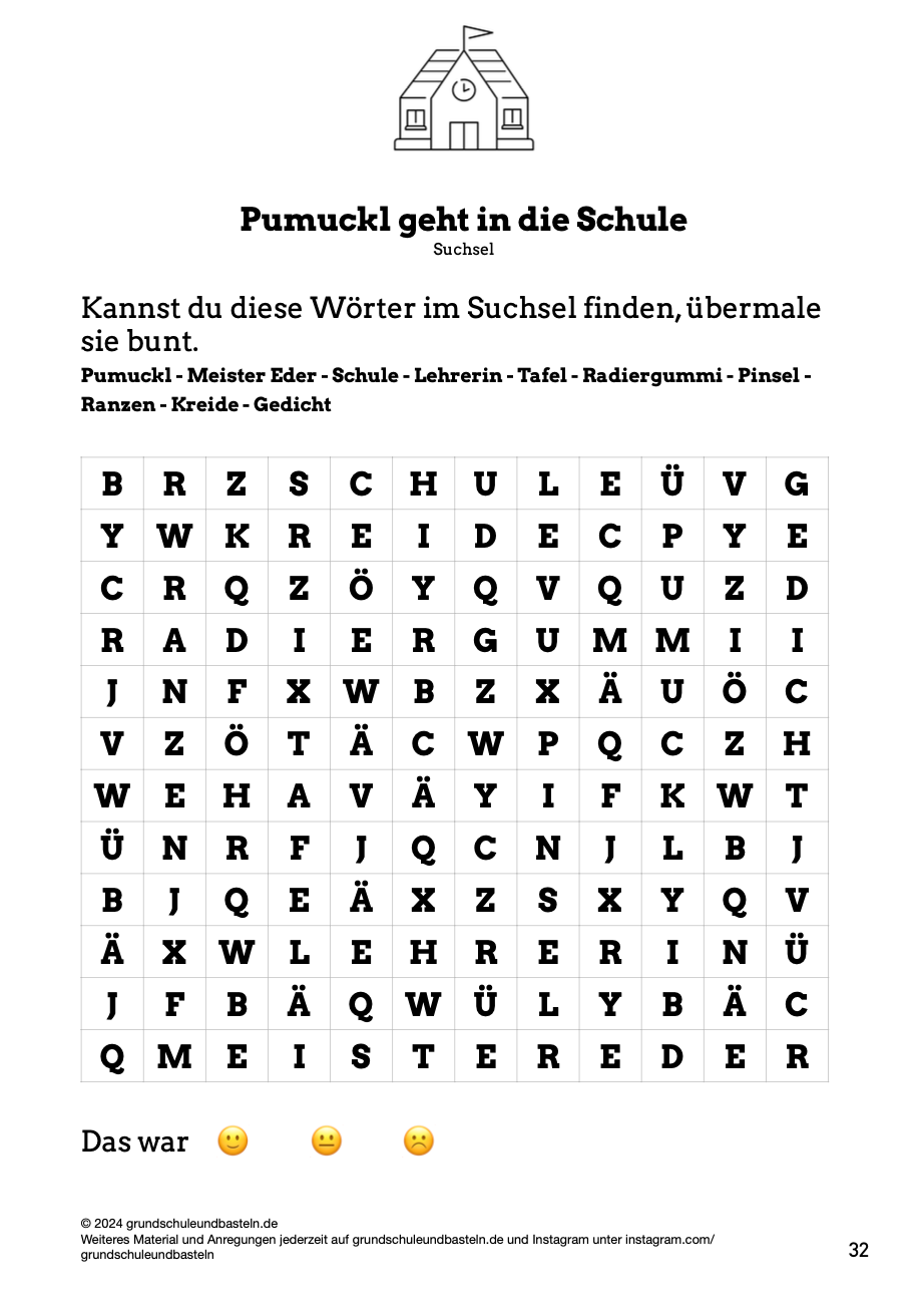 Begleitmaterial: Pumuckl geht in die Schule