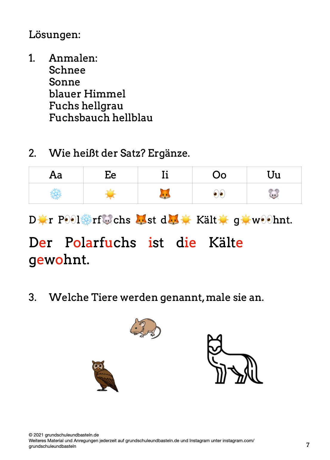 Hörverstehen: Tiere am Nordpol