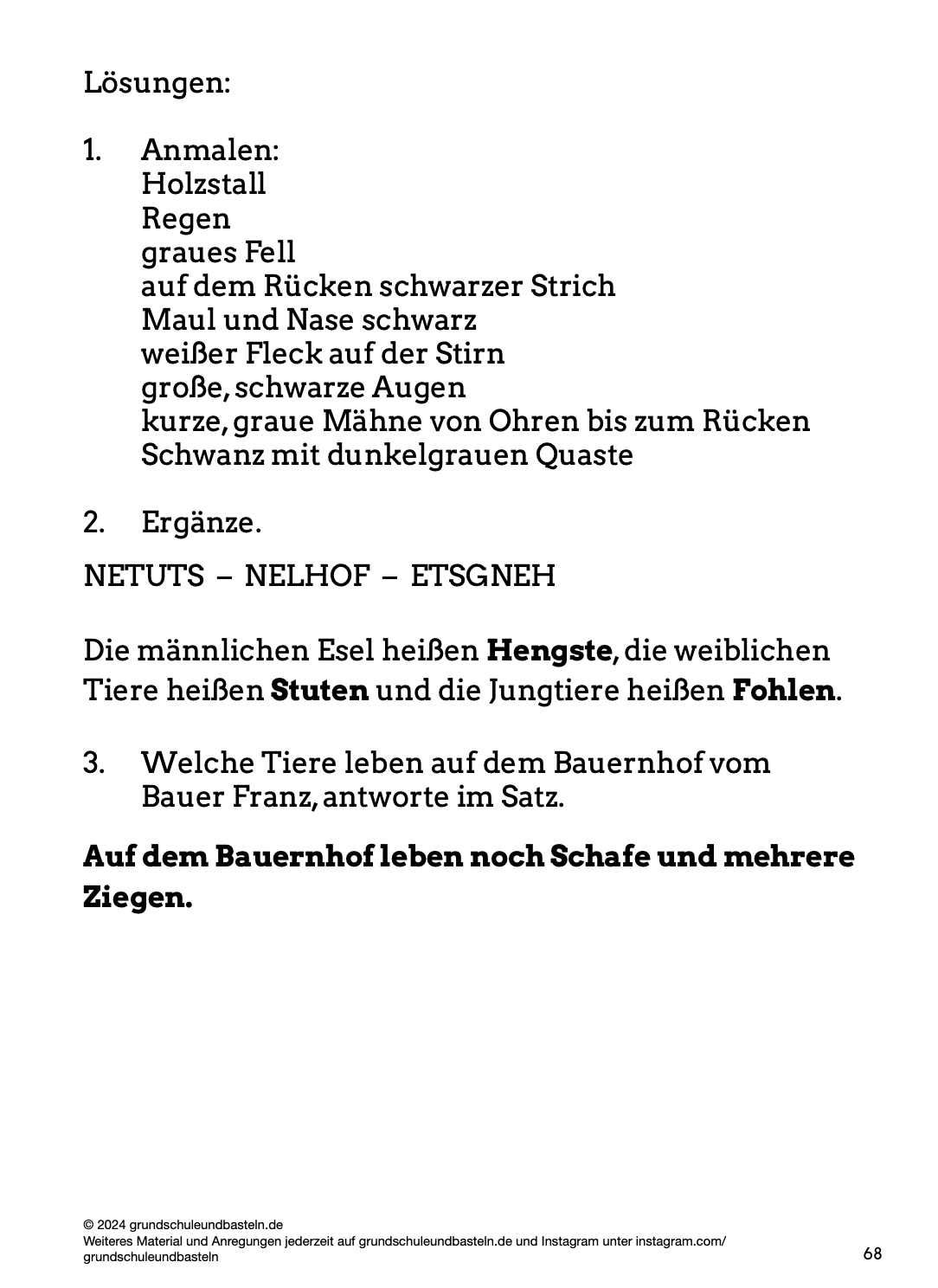 Hörverstehen: Tiere auf dem Bauernhof