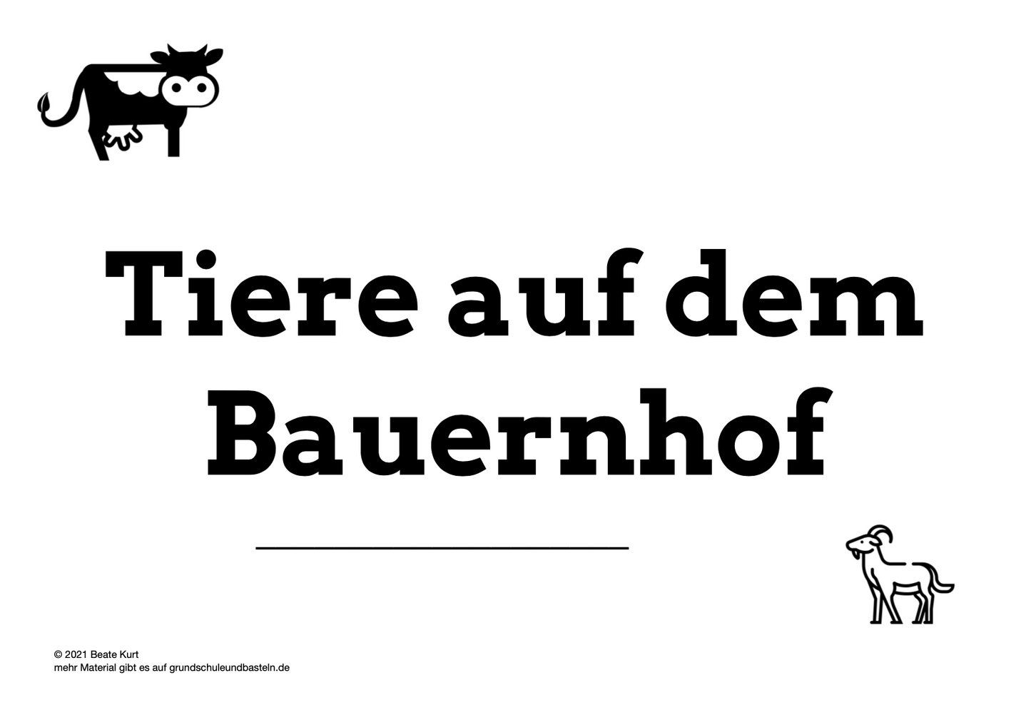 Lernheft: Tiere auf dem Bauernhof