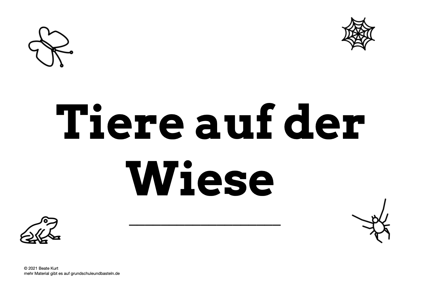 Lernheft: Tiere auf der Wiese