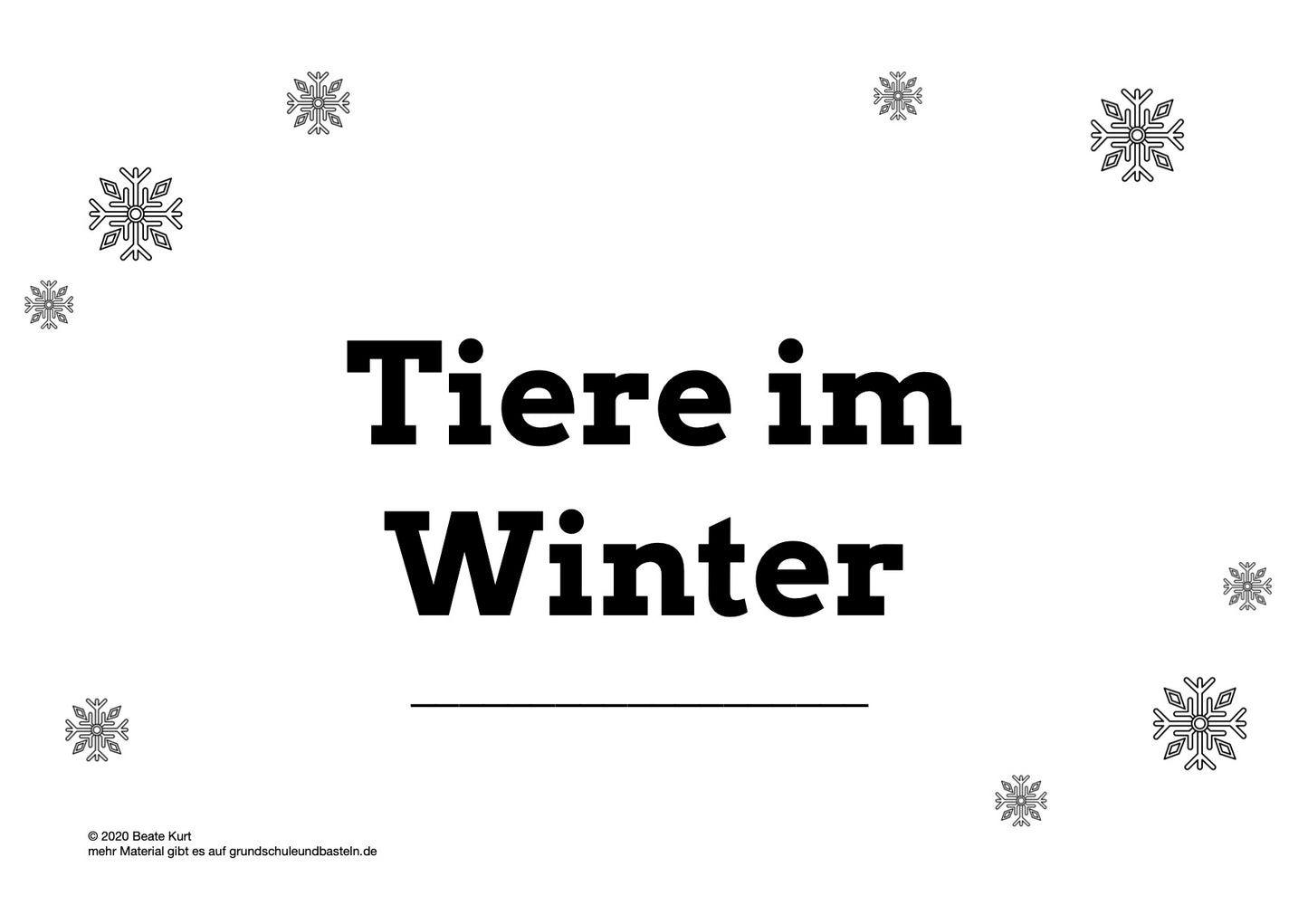 Lernheft: Tiere im Winter