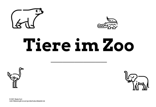 Lernheft: Tiere im Zoo