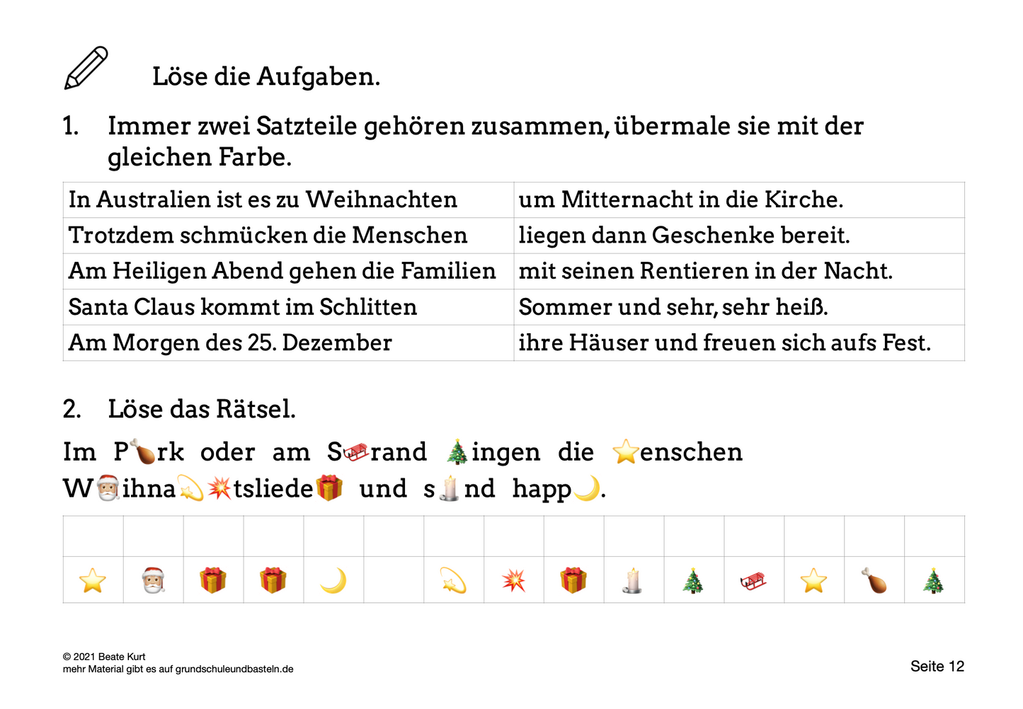 Lernheft: Weihnachten in der Welt – Teil 1