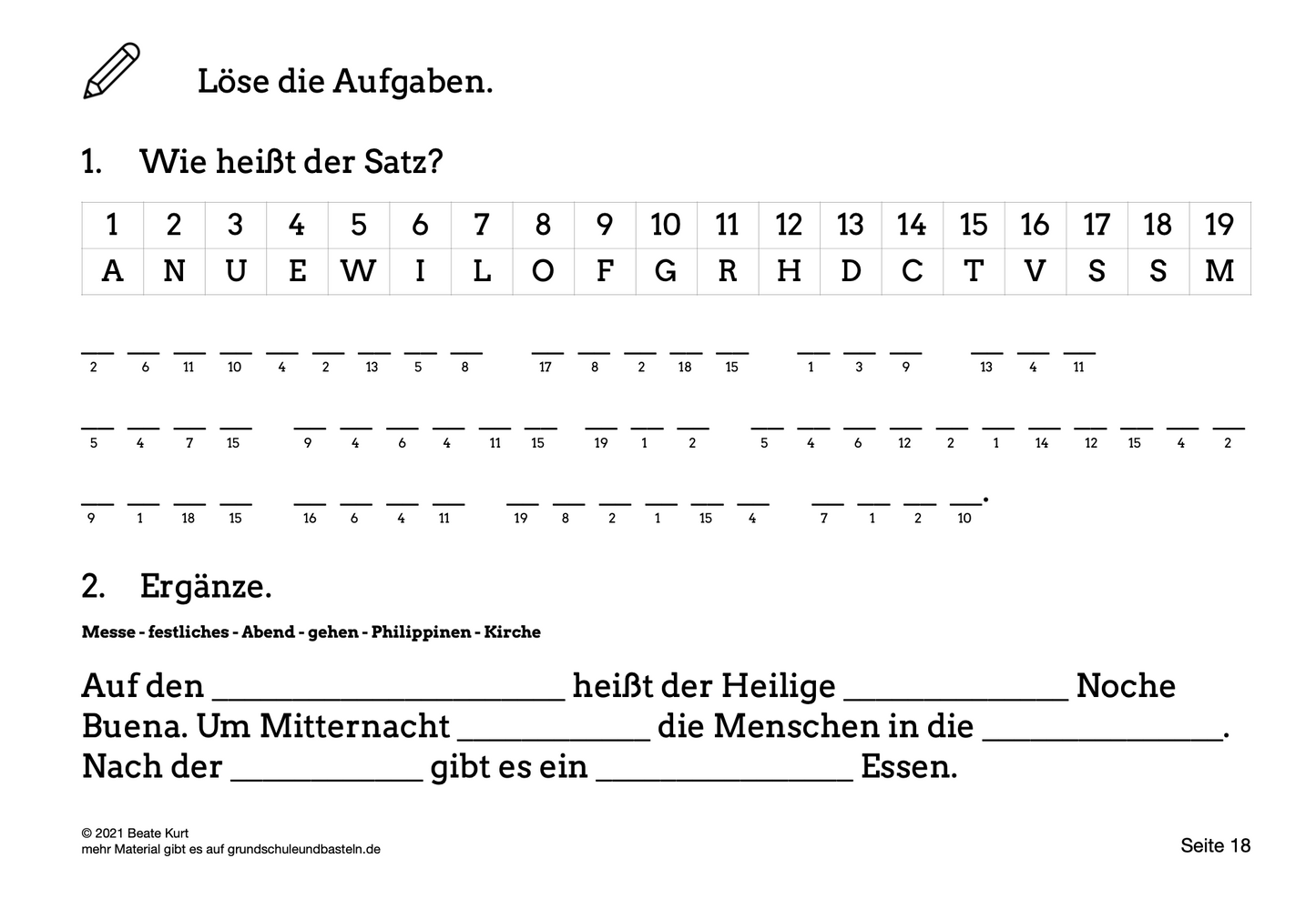 Lernheft: Weihnachten in der Welt – Teil 1