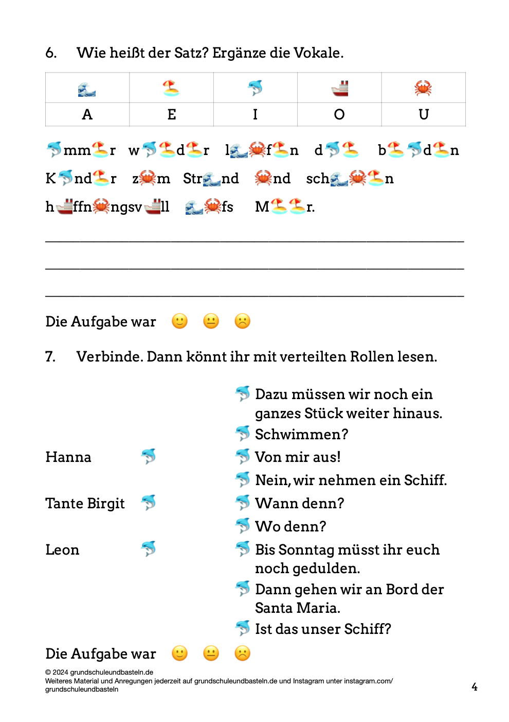 Begleitmaterial: Wer rettet den kleinen Delfin?