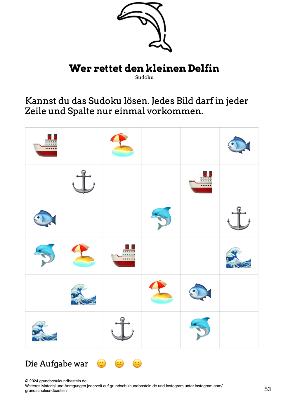 Begleitmaterial: Wer rettet den kleinen Delfin?