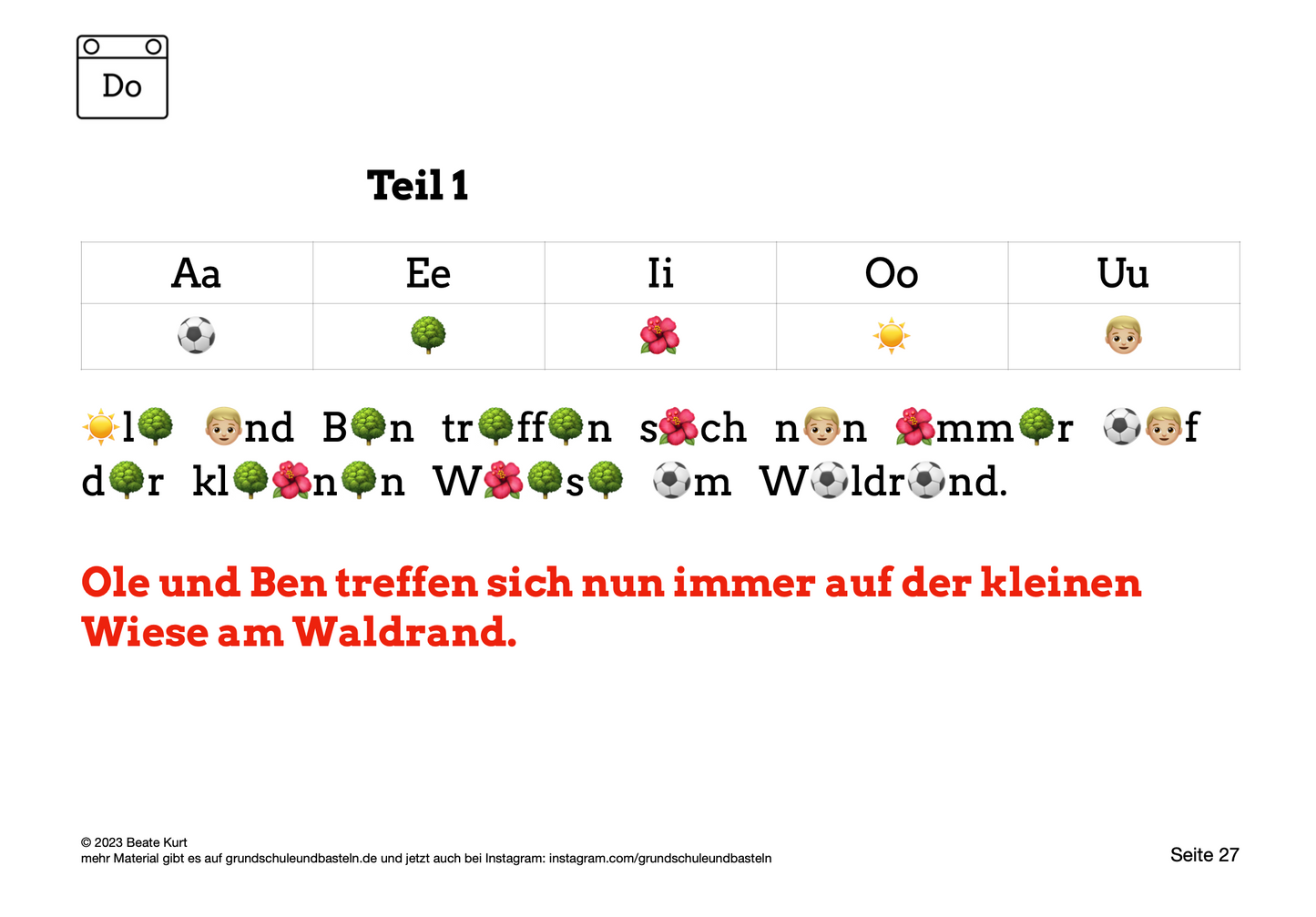 Wochentraining: Diktate schreiben in Klasse 2