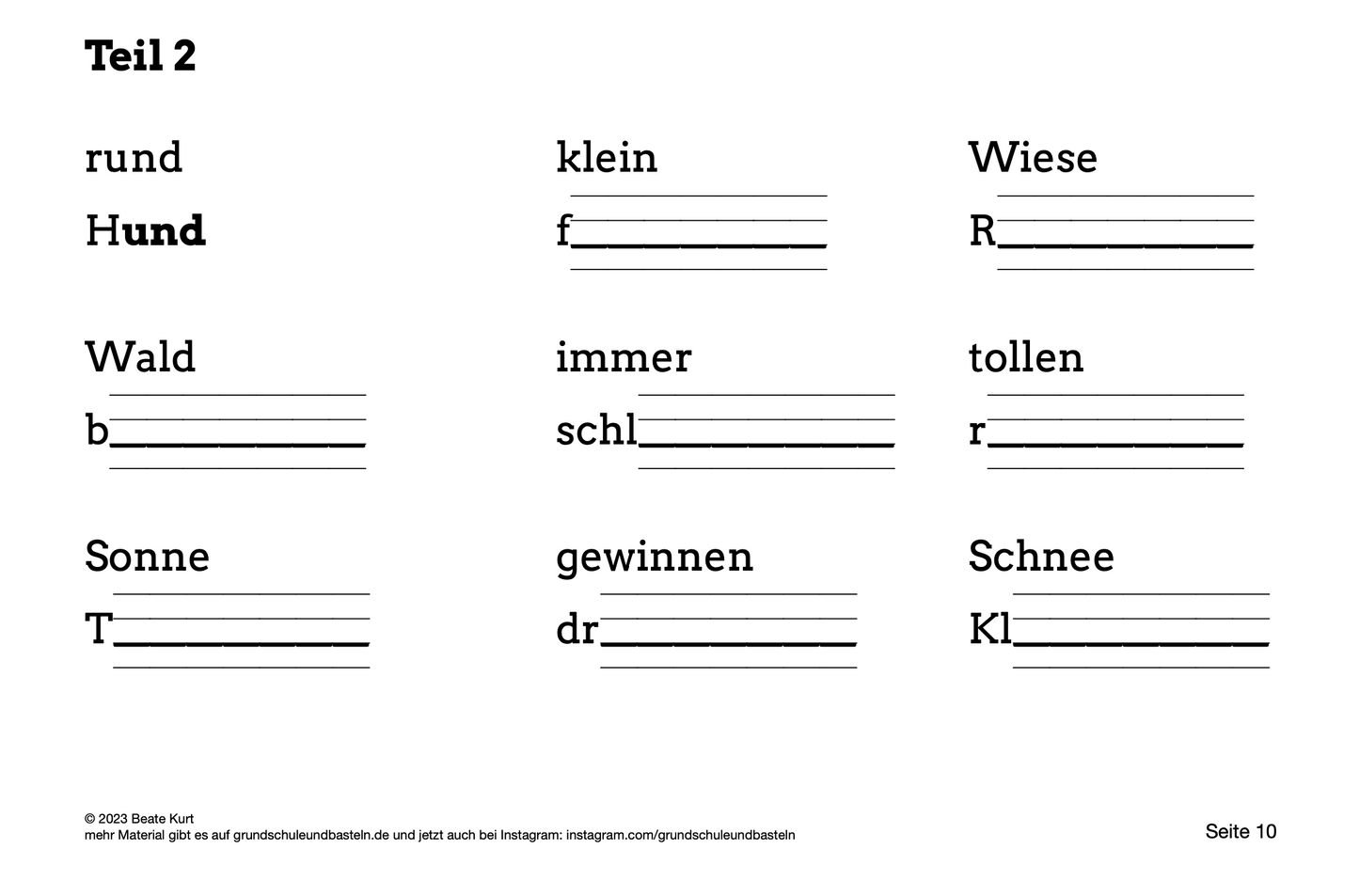 Wochentraining: Diktate schreiben in Klasse 2