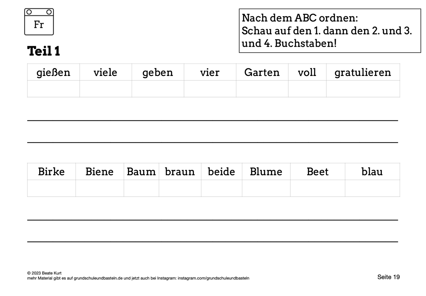 Wochentraining: Diktate schreiben in Klasse 4