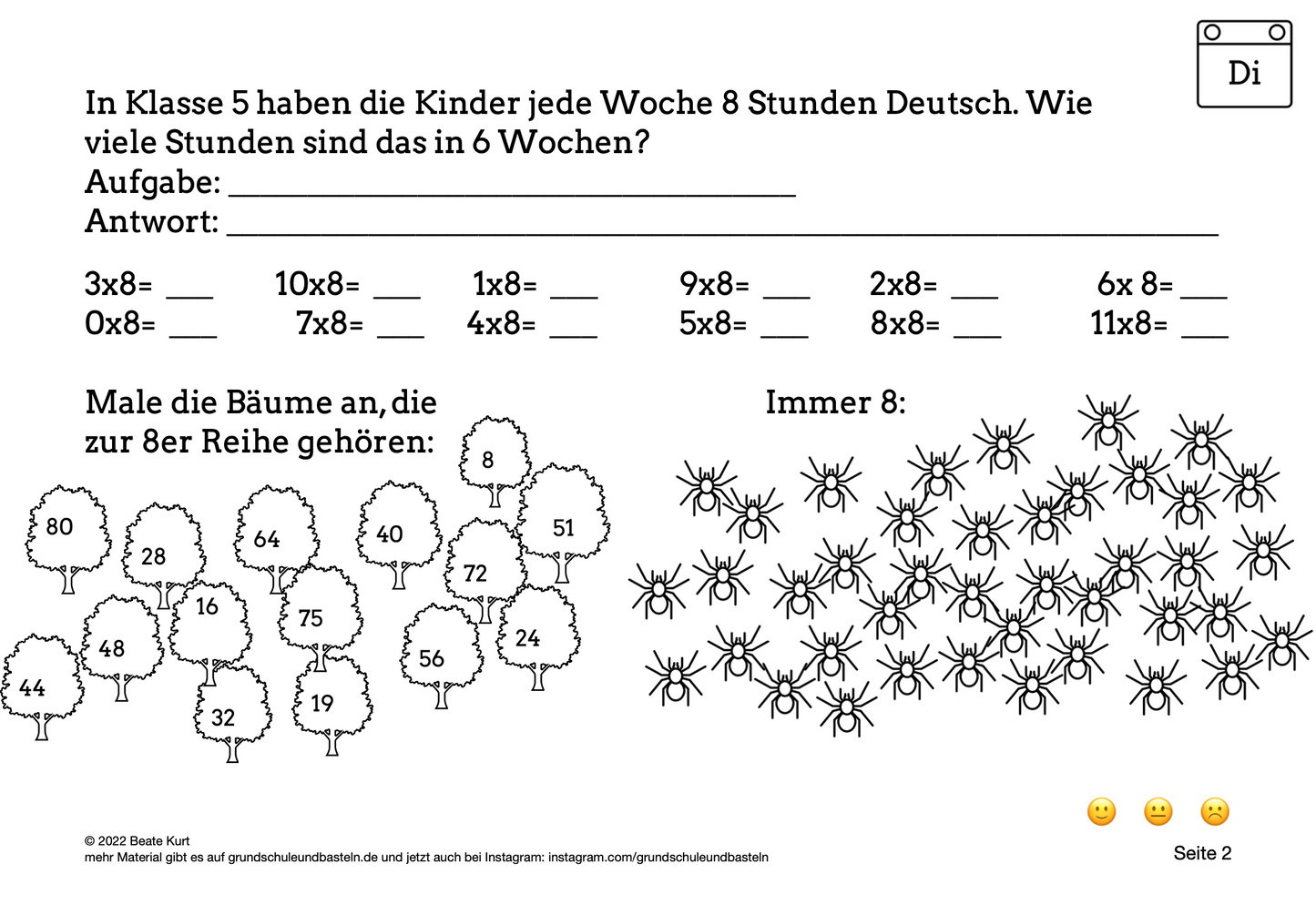 Wochentraining: Einmaleins